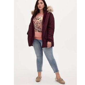 Torrid Merlot Puffer Jacket - 3X (22/24)